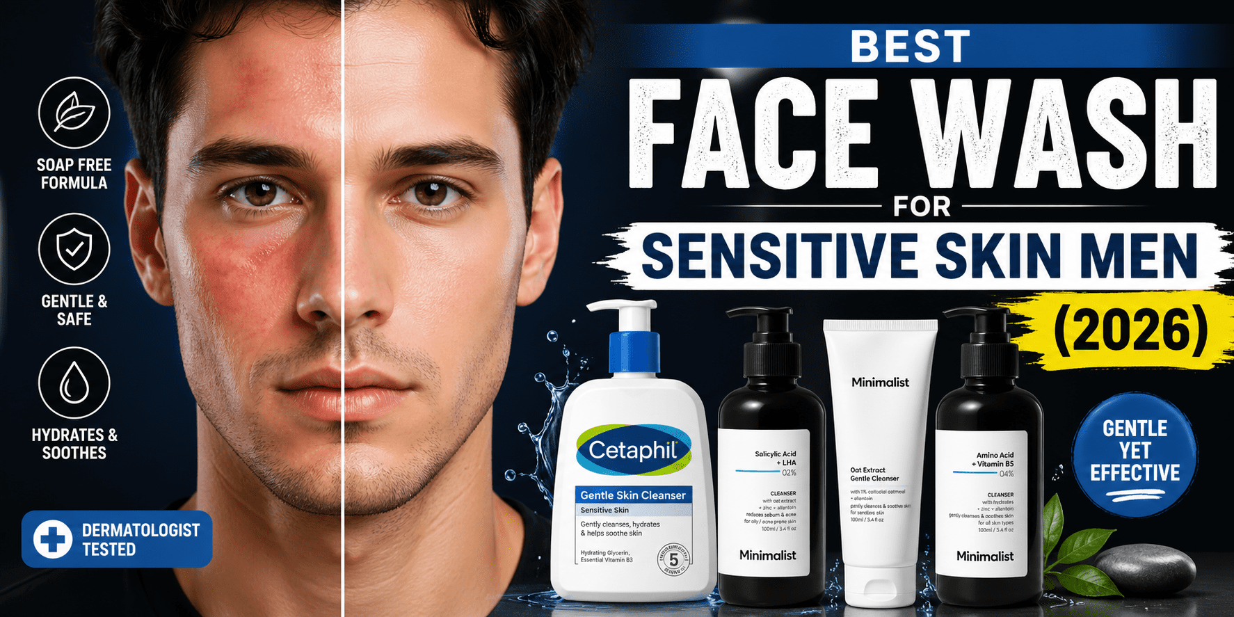 10 Best Face Wash for Sensitive Skin Men in India (2026)